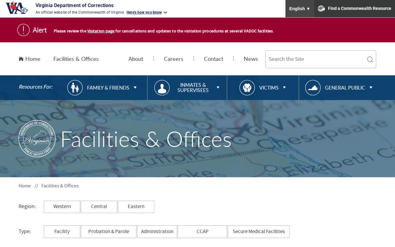 Botetourt County parole and probation District 40 office listing