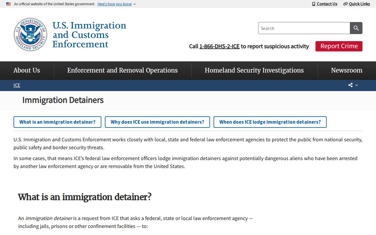 ICE detainer and Botetourt County jail release transfer distinction